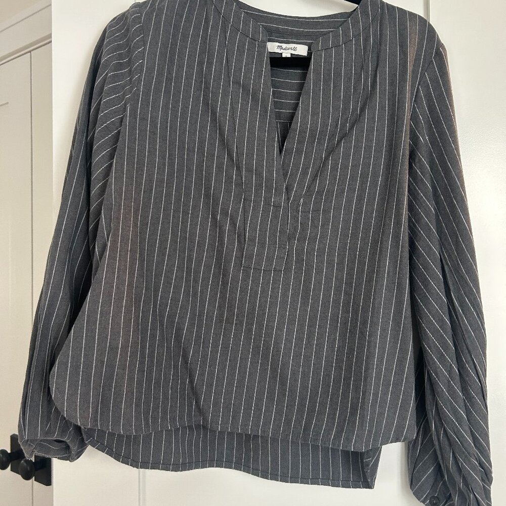 grey strip Madewell top